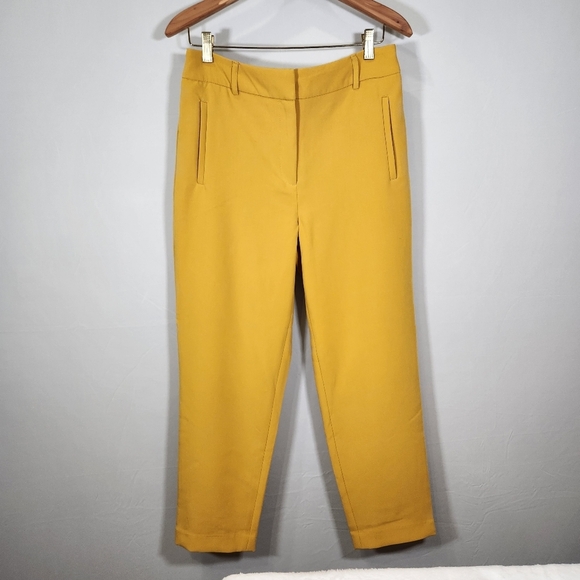 Dalia Women's Mustard Ankle Pants Executive, Girl Boss Business/Work - Picture 1 of 8